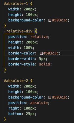 Css Code for absolute element