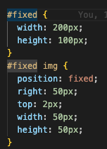 CSS code for fixed element